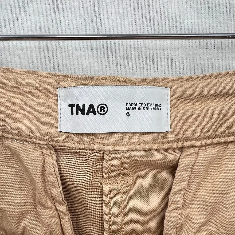 ARITZIA TNA Supply Cargo Pants Womens 6 Tan High Rise Wide Straight Leg Casual - Picture 12 of 16